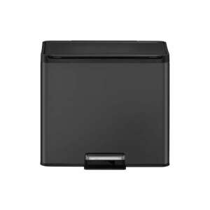 EKO Essential 2x15 literes pedálos szemetes, fekete rozsdamentes acél, ujjlenyomat-álló, csendes fedél, hulladékválogatás - Eko