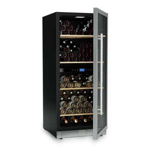 Cavist borhűtő, 149 palack, H 140 cm, Dual Zone, csendes, hőmérséklet 5-20C, megfordítható ajtó, aktív szénszűrő, kompresszor, No Frost, 4 polc, állítható lábak, érintésvezérlés, rezgéscsilla