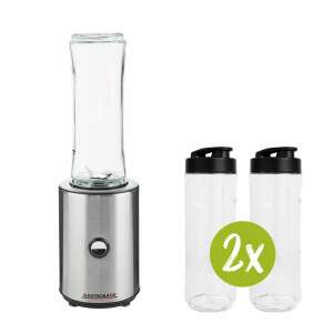 Gastroback Mix&Go portable blender with 2 to-go bottles, silver - Gastroback
