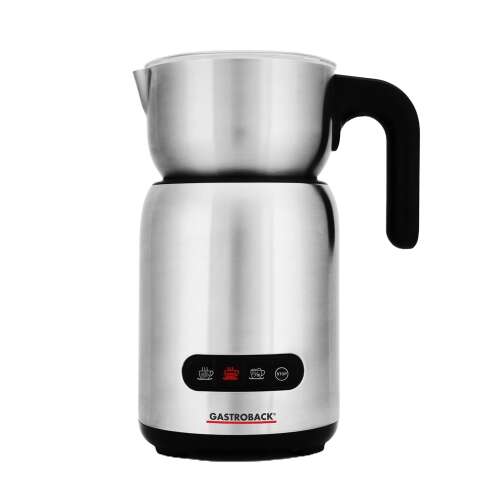 Gastroback Milk&Chocolate Milk Frother, 600 ml, hot/cold beverages, 4 programs, hot chocolate program, insulated handle, soft-touch, stainless steel
