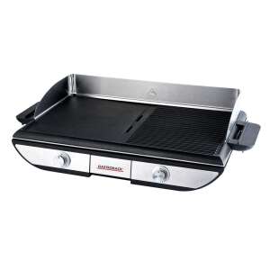 Gastroback Pro BBQ Grill elektryczny, plancha i grill, 50 x 30 cm, 2 powierzchnie, 6 stopni temperatury, płyty aluminiowe, ochrona przed rozpryskami, łatwy do czyszczenia, optymalne gotowanie, bez tłuszczu - Gastroback