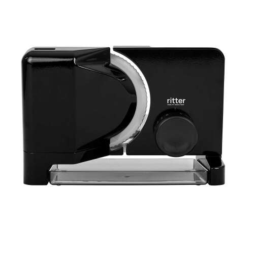 Ritter Germany E16 electric deli slicer, black, angled view