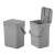 Eko Puro II Food Waste Caddy, 5 liter, grey, compost bin, kitchen waste bin, hanging bin, wall mounted, cabinet door mounted, easy to empty, with bag holder, two bins, one with open lid