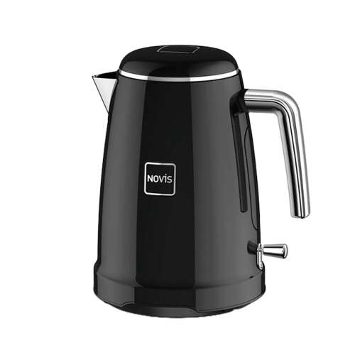 Novis Kettle K1 elektromos vízforraló, fekete, 1,6 literes kapacitás, gyors fűtés, beépített mészkő szűrő