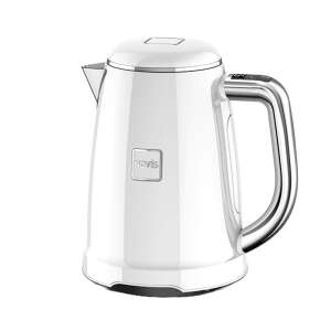 Novis Kettle KTC1, white electric kettle with stainless steel handle, 1.6L capacity, 2400W power, built-in scale filter, adjustable temperature - Kettle