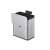 EKO Puro S Food Waste Caddy, 7 liter stainless steel compost bin, with lid open, showing the mounting bracket