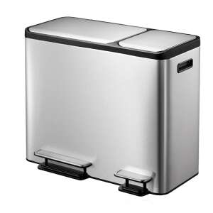 Cos de gunoi cu pedala, EKO, EcoCasa, 15+15+15 litri, 3 compartimente, inox 102728876