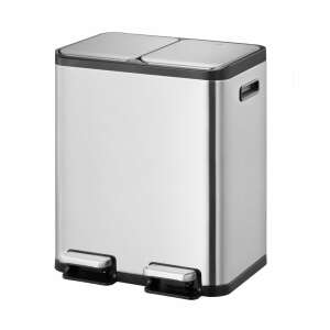 EKO EcoCasa double pedal trash can, 2 compartments, 30 liters each, stainless steel, fingerprint-proof, silver - Furniture
