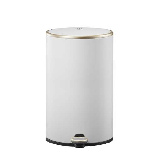 EKO Cosmo pedal bin, white, 12 liters, stainless steel, fingerprint-proof, silent lid