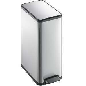 EKO Ecoslim 45L rozsdamentes acél pedálos szemetes, csendes fedéllel, ezüst - Eko