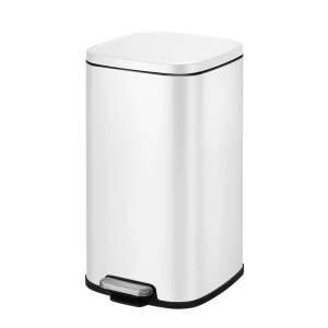 EKO Stella 20 liter pedal trash can, white, stainless steel, fingerprint-proof - Trash can