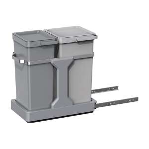 Eko Deco Duo built-in trash can, 20 + 15 liter, for selective waste collection, easy to install, height with open lid 68 cm, easy to maintain, gray - Trash can