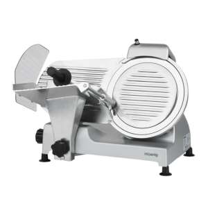 H.Koenig MSX250 electric meat slicer, silver, adjustable thickness, self-sharpening system, 282 rpm, Italian blade 25cm, integrated sharpener, non-slip system, large tray - Slicing Machine