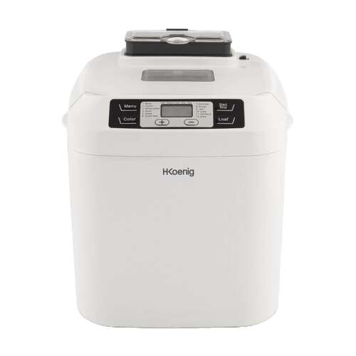 H.Koenig BAKE340 kenyérsütőgép, fehér, LCD kijelzővel és 12 programmal