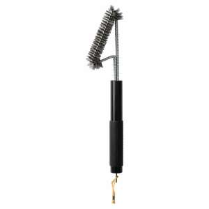 Boretti grill cleaning brush with scraper, stainless steel, ergonomic handle, practical hook, anthracite - Cleaning Product