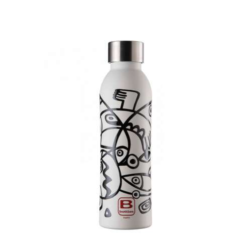 Casa Bugatti B Bottles Twin Martist 500ml termos din oțel inoxidabil cu design abstract alb-negru