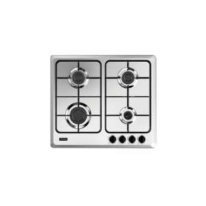 Beépített gáztűzhely Bompani, Essential, 60 cm széles, 4 égős, elektromos gyújtás, zománcozott grill, forgókapcsolók, előlapi vezérlőpanel, Lángkimaradás biztonsági rendszer, rozsdamentes acé