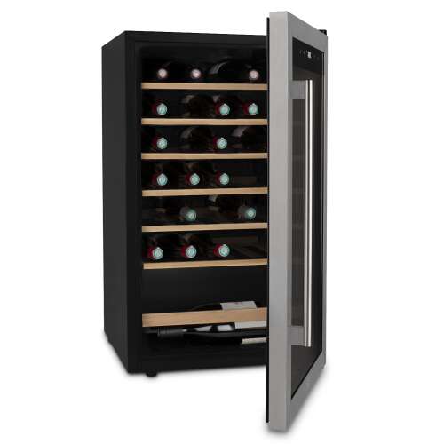 LES PETITS CHAMPS borhűtő, 36 palack, H 84,2 cm, állítható hőmérséklet 4C-18C, hűtőrendszer kompresszorral, csendes, érintésvezérlés, rezgéscsillapító rendszer, kapcsolható LED világítás, ezü