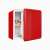 Мини хладилник Exquisit ретро, червен, отворена врата, 47 литра
