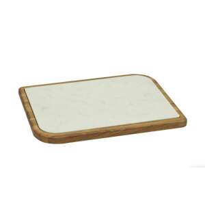 Legnoart Cheese Place Cutting Board, Oak Wood with Marble Insert, Handmade in Italy - Cutting board
