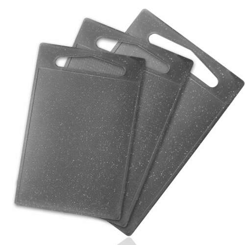 Classbach 3-piece cutting board set, gray, marble look, BPA free, dishwasher safe
