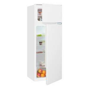 Exquisit built-in refrigerator with open door, showing interior shelves and compartments - Exquisit