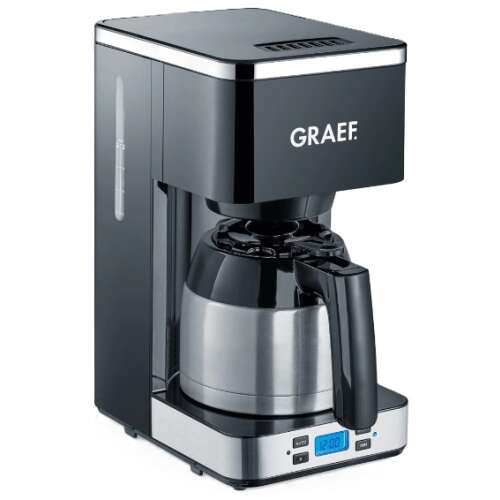 Graef FK512 Programmable Coffee Maker with Pre-infusion Function for Enhanced Aroma, Drip-Stop Function, 1L/8 Cup Capacity, Timer, Auto Shut-off, Stainless Steel, Double-Walled