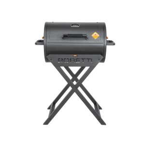 Boretti Fratello charcoal grill, black, side view - Garden