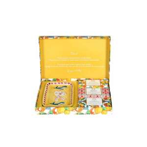 Casa Amalfi Lemon Maiolica Gift Set with hand-painted ceramic soap dish, 100% vegan, jojoba oil, shea butter, gently cleanses the skin, moisturizes - Beauty & Health