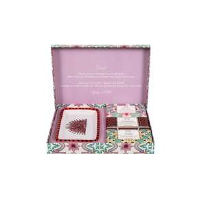 Комплект ръчно изработен сапун Casa Amalfi, Pink Majolica, включва ръчно рисувана керамична сапунерка, 100% веган, масло от жожоба, масло от ший, деликатно... 102731629