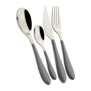 Casa Bugatti Gioia 24-piece cutlery set, grey handles, stainless steel, 6 person - Cutlery