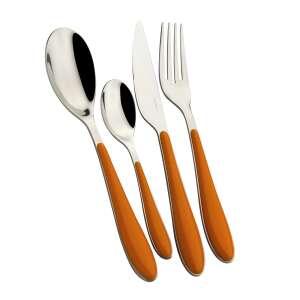 Casa Bugatti Gioia 24-piece cutlery set, orange handles, stainless steel, modern design - Cutlery