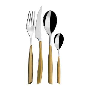 Casa Bugatti Glamour 24 piece cutlery set, gold handle, stainless steel, 6 person - Cutlery
