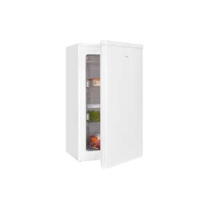 Exquisit GS111-330E 63 liter white freezer, open door, interior view with shelves and food - Exquisit