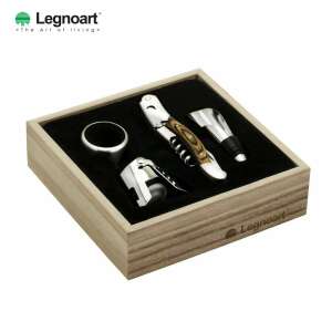 Legnoart Memorabile Wine Connoisseur 4-piece wine accessory set in wooden box - Bar tool
