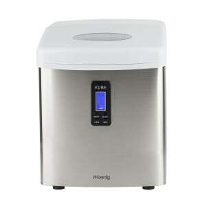 H.Koenig KB15 ice maker, stainless steel, digital display, 3 ice cube sizes, easy to use - Ice Cube Maker
