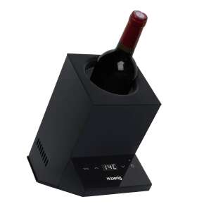H.Koenig LVX26 single bottle wine cooler, black, with digital display and touch controls - Wine Cooler