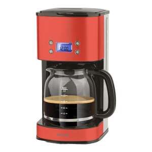 H.Koenig MG30 Red programmable coffee maker with glass carafe, 1.5L capacity, 1000W power, LCD screen, keep warm function, automatic shut-off, and removable filter - Filter coffee maker