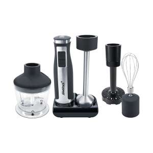 Steba MX 40 hand blender set with 7 accessories, 8 speed settings, LED display, chopping, mincing, grinding, 800 ml container, 700 W, black - Steba