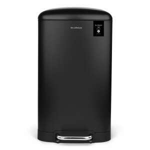 Les Collectors N°705 30 liter pedal trash can, black, stainless steel, fingerprint-proof, quiet opening and closing - Furniture