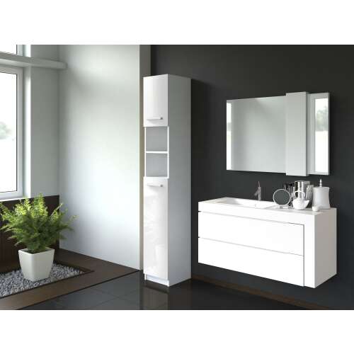 Thirassia Marbela fürdőszoba szekrény, fényes fehér
