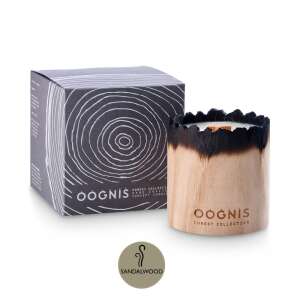 Ароматна свещ Oognis Forest Collection, сандалово дърво, 400g, време за горене 50 часа, соев восък, стъклен буркан от дърво, подаръчна кутия, ръчно изработена - Освежител за въздух