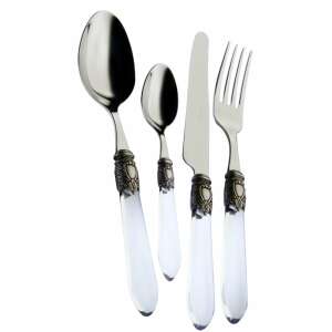 Casa Bugatti Oxford cutlery set, 6 pieces, clear handles, silver accents - Cutlery