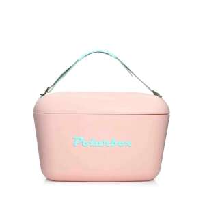 Polarbox Pop 12 litrowy retro pojemnik chłodzący, pastelowy różowy kolor, ze skórzanym paskiem - Torba chłodząca, opakowanie na lód