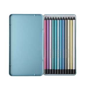 Printworks 12 Metallic Pencils in a blue tin box - Pen & Pencil