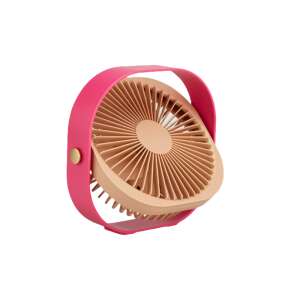 Ventilator de birou portabil Printworks Fantastic, roz, rotație 360 de grade, reîncărcabil, 3 trepte de viteză - Ventilatoare