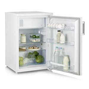 Severin mini fridge, 120 liter capacity, white, open door, interior shelves, vegetable drawer - Severin