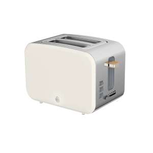 Swan Nordic 2-slice toaster, white with stainless steel accents, minimalist design - Toaster