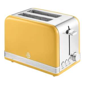 Yellow Swan Retro 2-slice toaster with stainless steel accents - Toaster