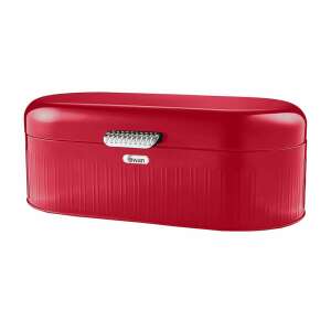 Swan Retro Red Bread Bin, 10 Liter Capacity, Bread Storage Container, Kitchen Storage - Bread Bin
